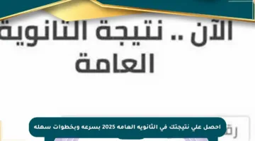 احصل على نتيجتك في الثانوية العامة 2025 بسرعة وبخطوات سهلة